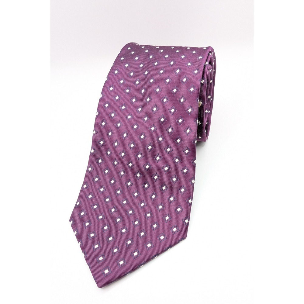 JOS A BANK Executive Collection Mens Silk Purple Diamond Pattern Necktie